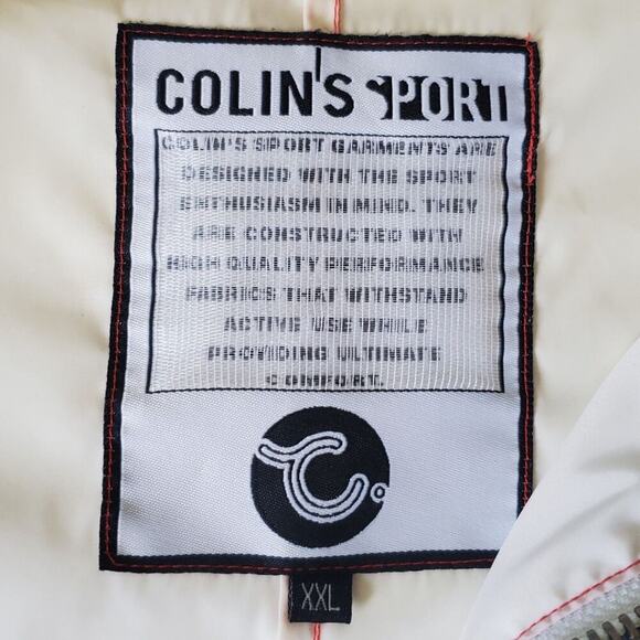 Colin's Sport Vintage Full Zip Windbreaker Mock Neck Mesh Side Stripes Retro - Picture 12 of 16